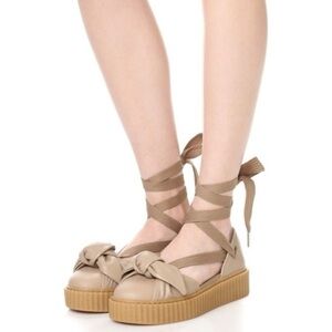Puma Fenty ballet bow platform lace up sandals size 7.5